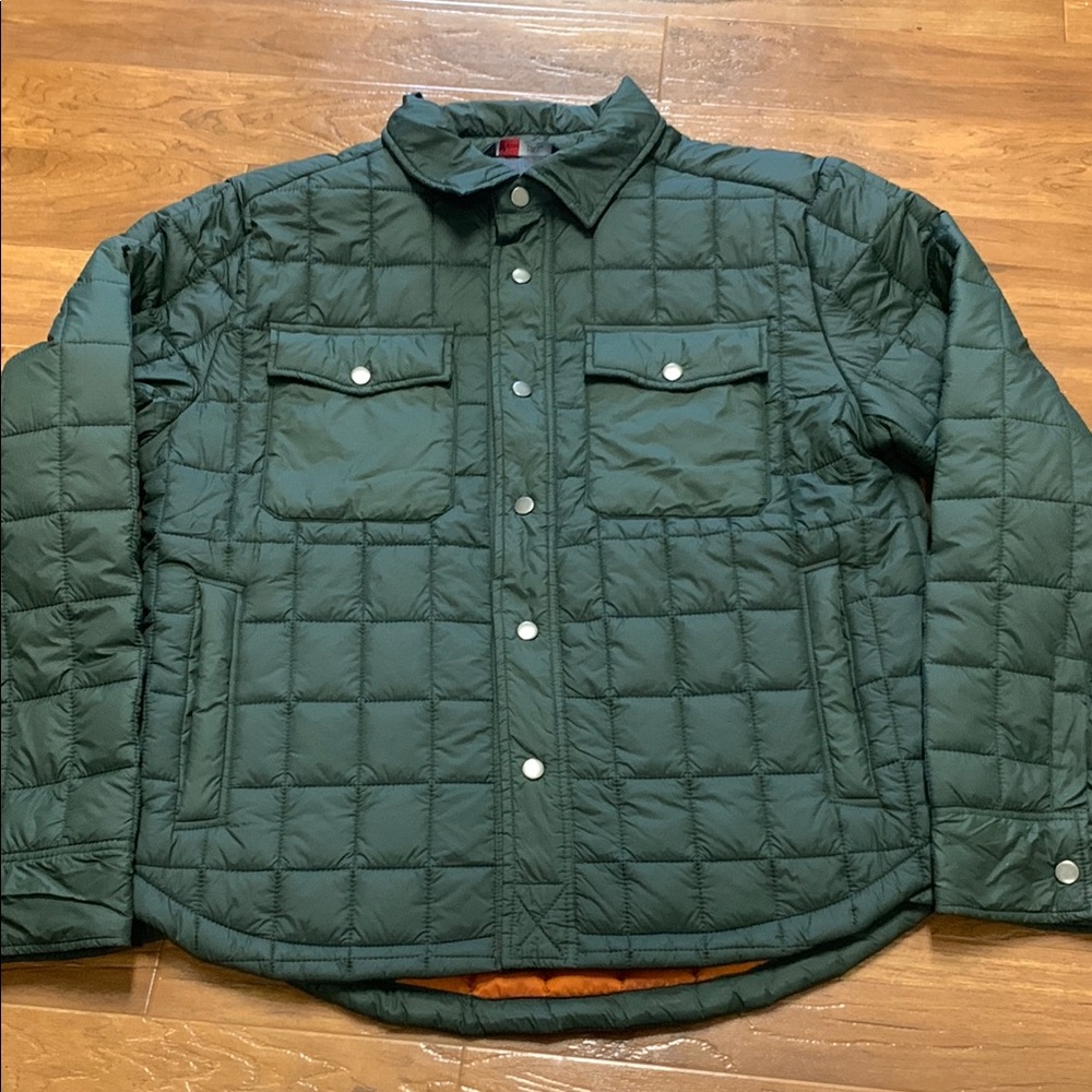 Stoic Quilted Button-Front Men's Jacket in Dark Green